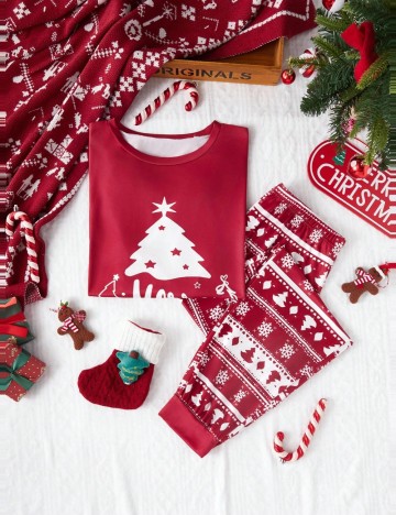 Compleu pijamale Shein, roșu