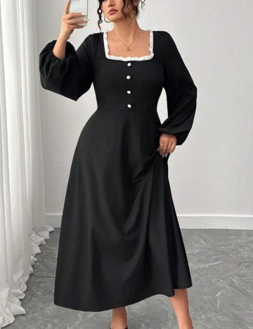 Rochie maxi Shein Curve+, negru