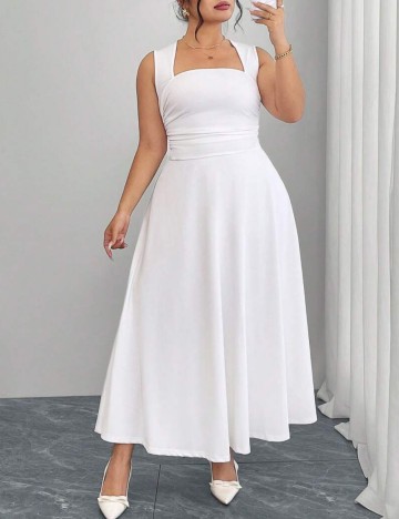 Rochie maxi Shein Curve+, alb