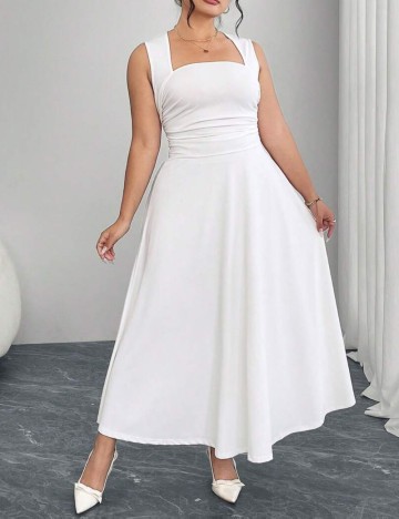 Rochie maxi Shein Curve+, alb