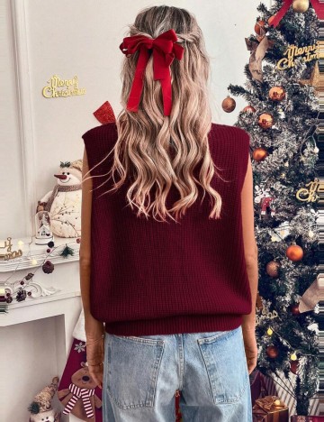 Vestă Shein, vișiniu