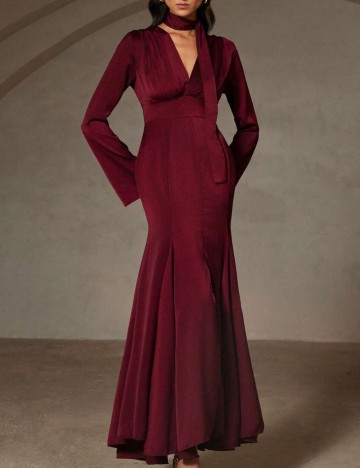 Rochie maxi Shein Aveloria, vișiniu