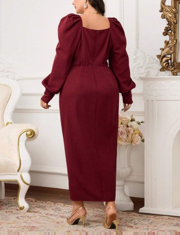 Rochie midi Shein Curve+, vișiniu