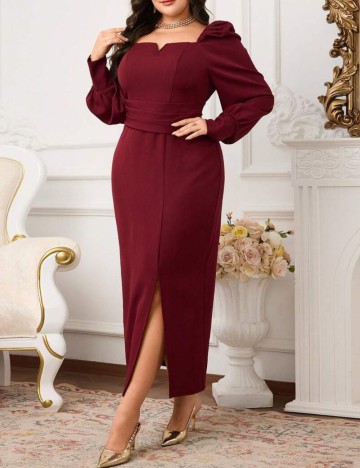 Rochie midi Shein Curve+, vișiniu