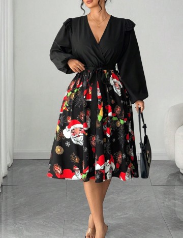 Rochie midi Shein Curve+, negru