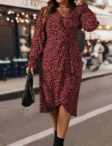 Rochie midi Shein Curve+, mix culori