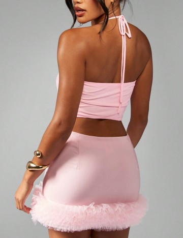 Fustă midi Shein, roz