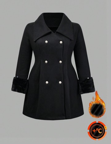 Palton Shein Curve+, negru