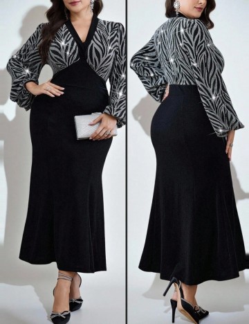 Rochie maxi Shein Curve+, negru