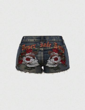 Pantaloni scurți Shein Curve+, albastru