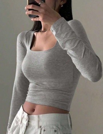 Bluză Shein DAZY, gri