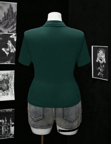 Tricou Shein Curve+, verde