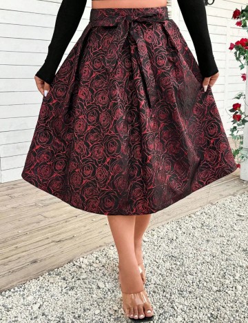 Fustă midi Shein Curve+, mix culori