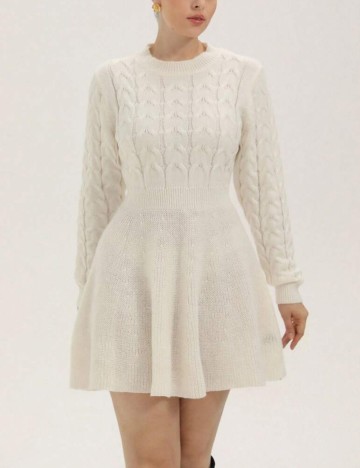 Rochie mini Shein Curve+, crem