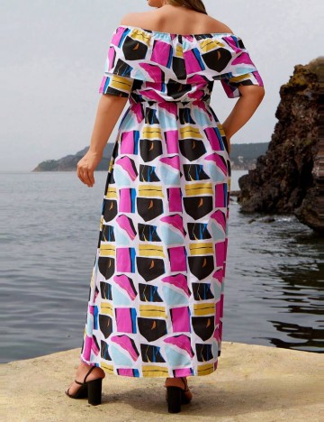 Rochie midi Shein, mix culori