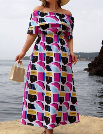 Rochie midi Shein, mix culori