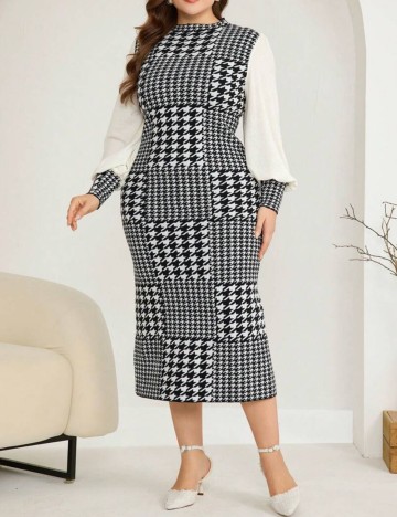 Rochie midi Shein Curve+, mix culori