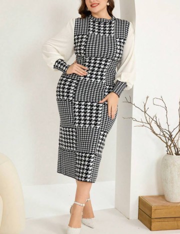 Rochie midi Shein Curve+, mix culori