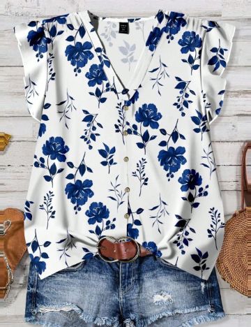 Cămașă cu m&acirc;necă scurtă Shein, mix culori