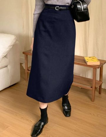 Fustă midi Shein DAZY, albastru