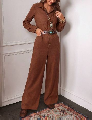 Salopetă lungă Shein, maro