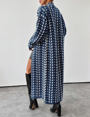 Cardigan lung Shein, albastru