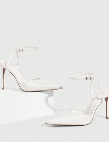 Pantofi cu toc Shein CUCCOO, alb
