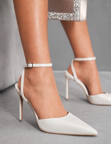 Pantofi cu toc Shein CUCCOO, alb
