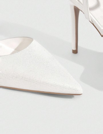 Pantofi cu toc Shein CUCCOO, alb