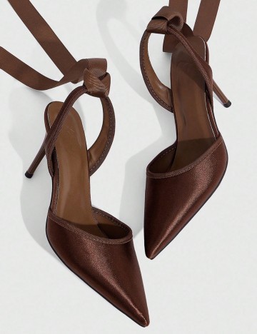 Pantofi cu toc Shein CUCCOO, maro