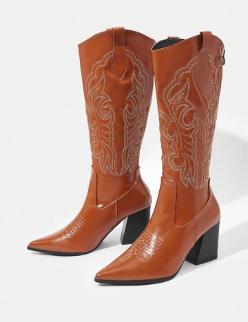 Cizme cu toc Shein, maro