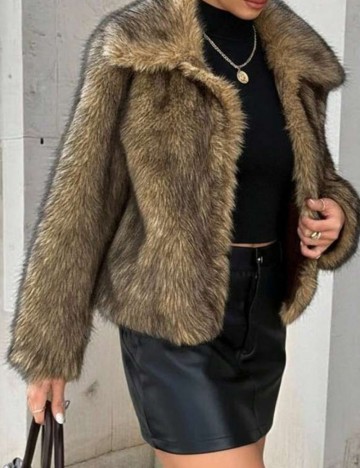 Jachetă de blană Shein, mix culori