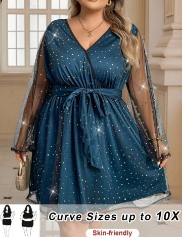 Rochie mini Shein Curve+, albastru