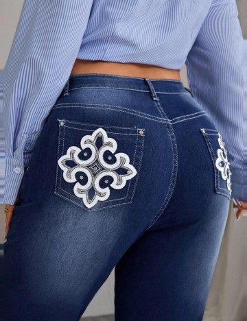 Jeans Shein Curve+, albastru