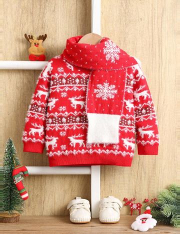 Set pulover și fular Shein, mix culori