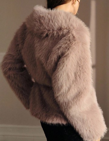 Haină De Blană Shein MOTF, roz