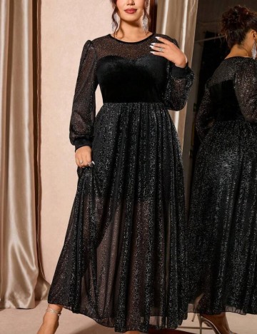 Rochie maxi Shein Curve+, negru