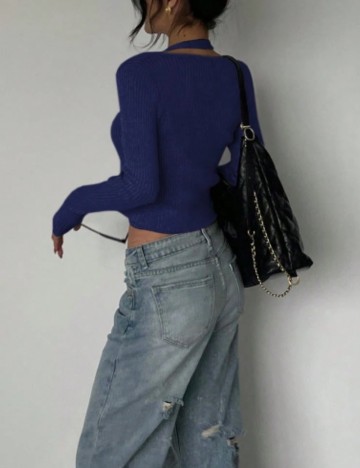 Set top si bolerou Shein, albastru