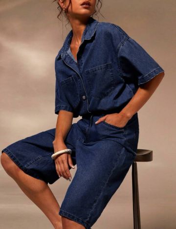 Salopetă scurtă Shein, albastru