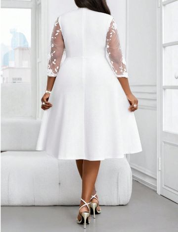 Rochie midi Shein Curve+, alb