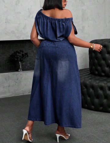 Rochie de blugi Shein Curve+, albastru