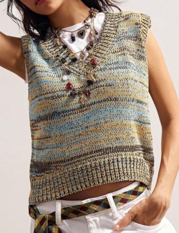 Vestă tricotată Shein, mix culori