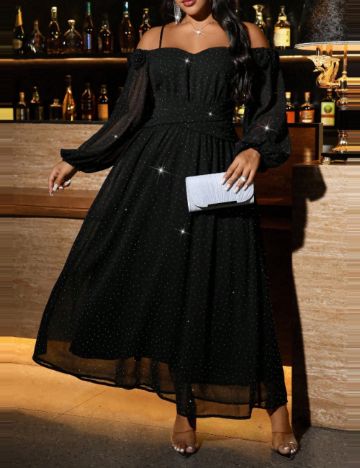 Rochie maxi Shein Curve+, negru