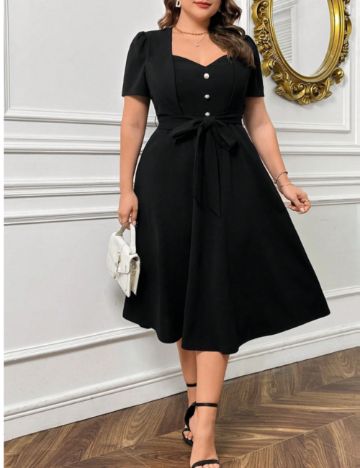Rochie midi Shein Curve+, negru