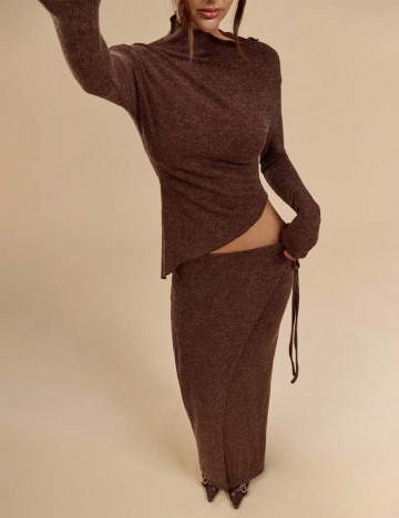 Fustă maxi Shein, maro