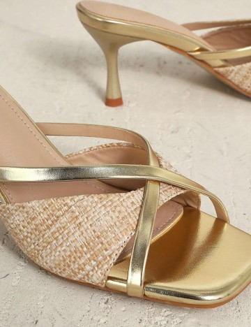 Saboți cu toc Shein, auriu