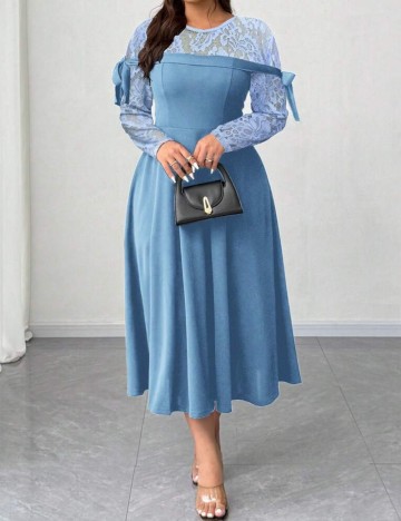 Rochie midi Shein Curve+, albastru