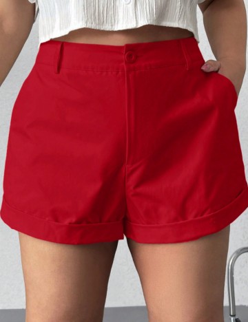 Pantaloni scurți Shein Curve+, roșu