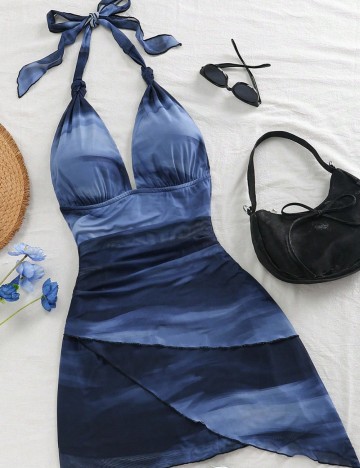 Rochie mini Shein Curve+, albastru