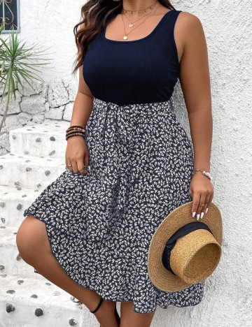 Rochie midi Shein Curve+, albastru